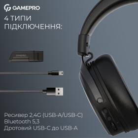 Наушники GamePro Asgard Skadi Wireless Black (HSW191B)