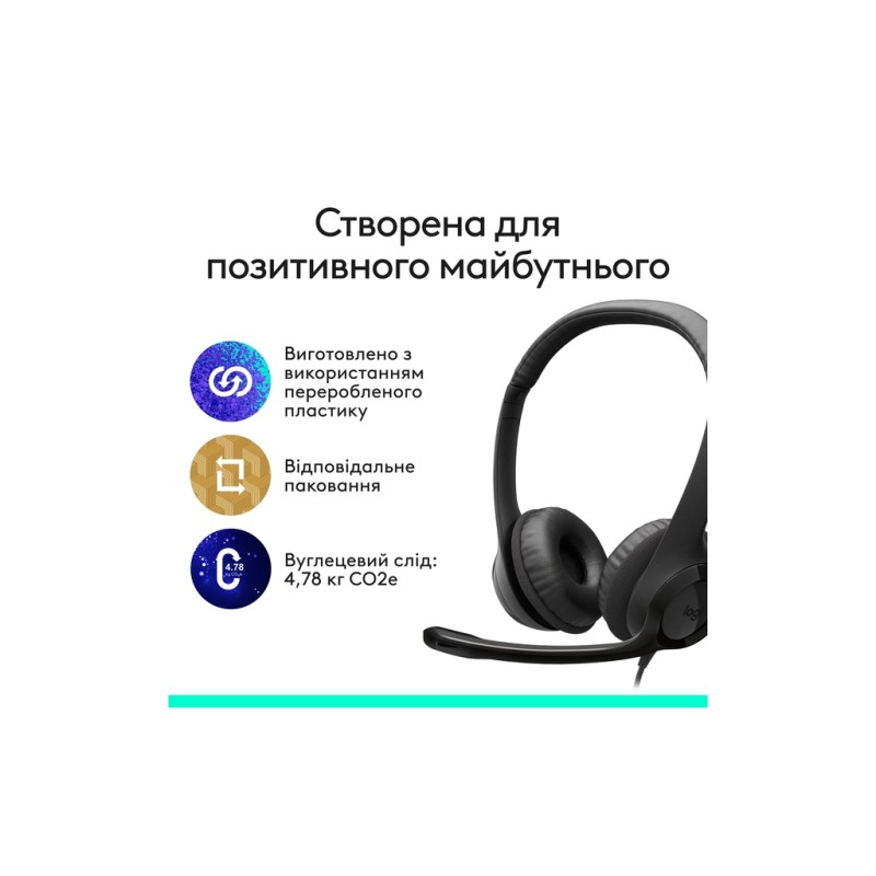 Наушники Logitech H390 USB-C Midnight Black (981-001576)