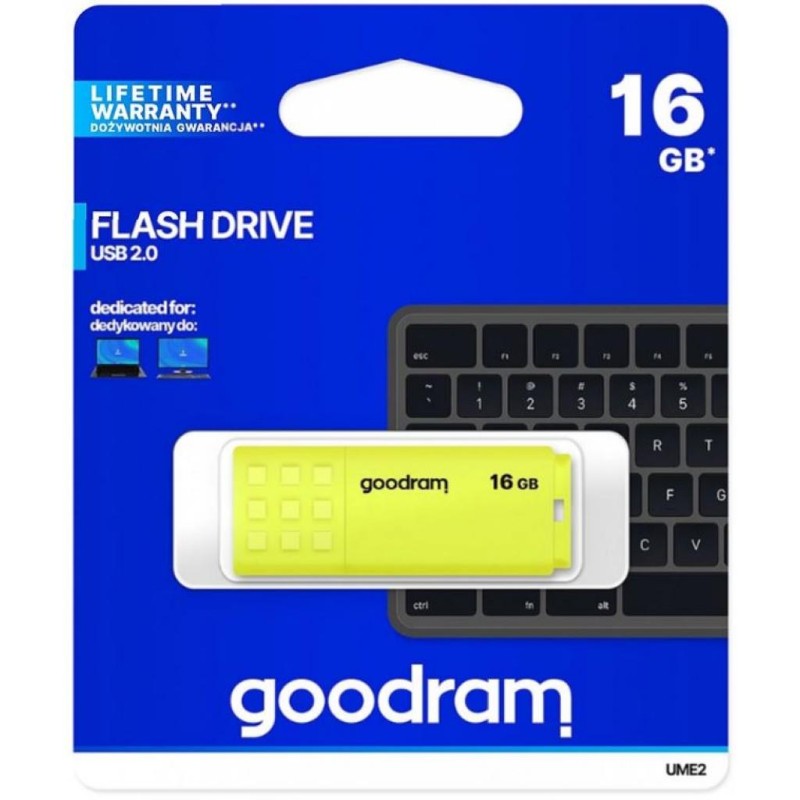 USB флеш накопитель Goodram 16GB UME2 Yellow USB 2.0 (UME2-0160Y0R11)