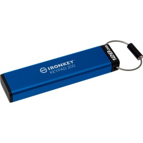 USB флеш накопитель Kingston 128GB IronKey Keypad 200 AES-256 Encrypted Blue USB 3.2