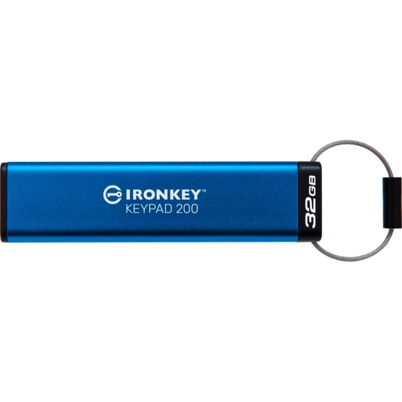 USB флеш накопитель Kingston 32GB IronKey Keypad 200 AES-256 Encrypted Blue USB 3.2 (IKKP200/32GB)