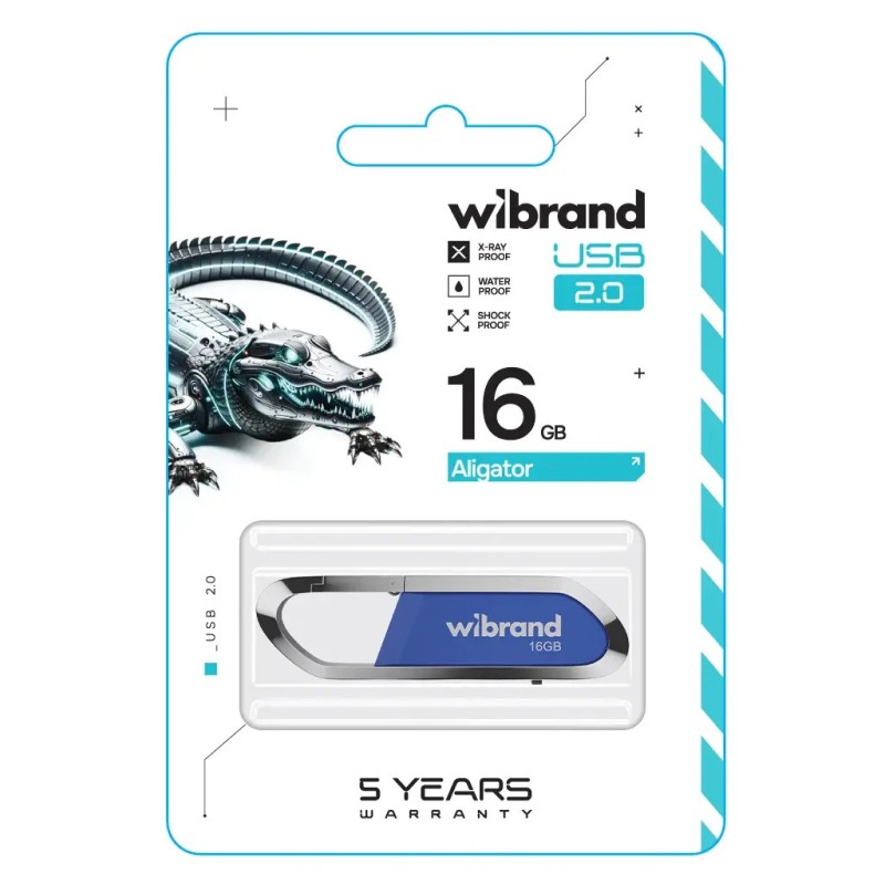USB флеш накопичувач Wibrand 16GB Aligator Blue USB 2.0 (WI2.0/AL16U7U)