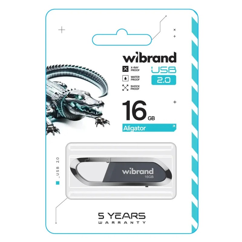 USB флеш накопитель Wibrand 16GB Aligator Grey USB 2.0 (WI2.0/AL16U7G)