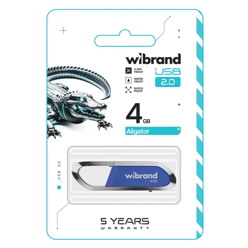 USB флеш накопичувач Wibrand 4GB Aligator Blue USB 2.0 (WI2.0/AL4U7U)