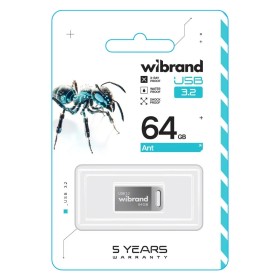 USB флеш накопичувач Wibrand 64GB Ant Silver USB 3.2 Gen 1 (USB 3.0) (WI3.2/AN64M4S)
