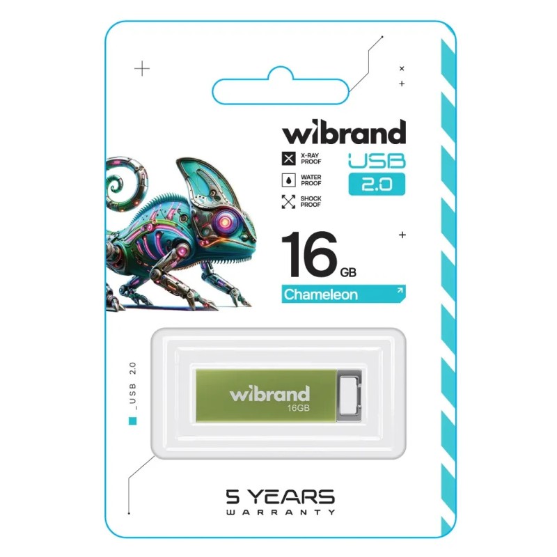 USB флеш накопитель Wibrand 16GB Chameleon Green USB 2.0 (WI2.0/CH16U6LG)