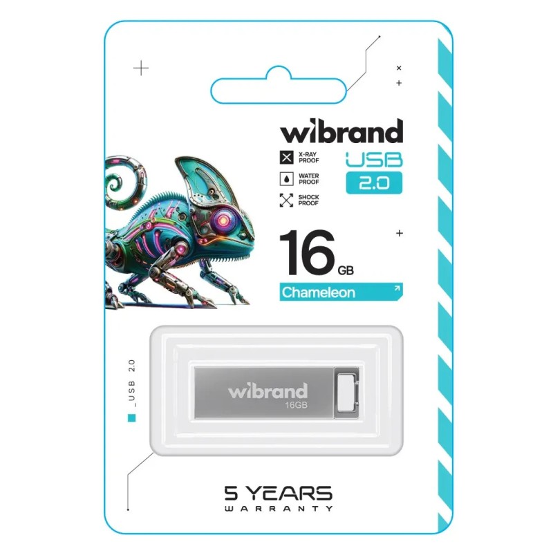 USB флеш накопитель Wibrand 16GB Chameleon Silver USB 2.0 (WI2.0/CH16U6S)