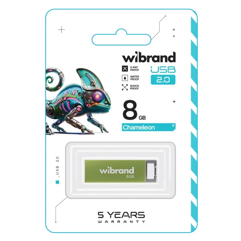 USB флеш накопичувач Wibrand 8GB Chameleon Green USB 2.0 (WI2.0/CH8U6LG)