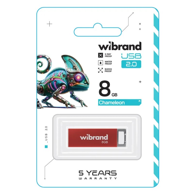 USB флеш накопитель Wibrand 8GB Chameleon Red USB 2.0 (WI2.0/CH8U6R)