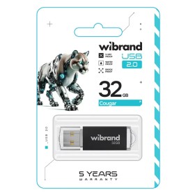 USB флеш накопитель Wibrand 32GB Cougar Black USB 2.0 (WI2.0/CU32P1B)