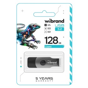 USB флеш накопитель Wibrand 128GB Lizard Black USB 3.2 Gen 1 (USB 3.0)