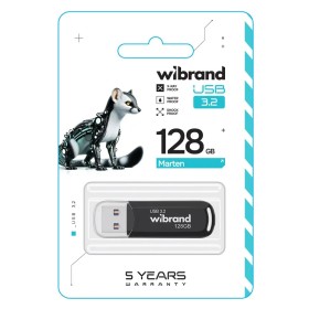 USB флеш накопитель Wibrand 128GB Marten Black USB 3.2 Gen 1 (USB 3.0)