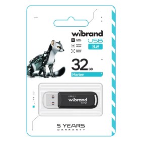 USB флеш накопитель Wibrand 32GB Marten Black USB 3.2 Gen 1 (USB 3.0) (WI3.2/MA32P10B)