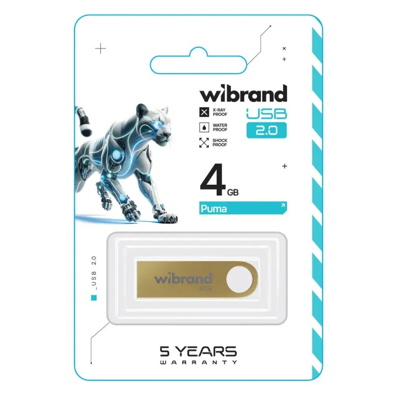 USB флеш накопитель Wibrand 4GB Puma Gold USB 2.0 (WI2.0/PU4U1G)