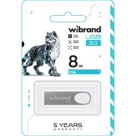 USB флеш накопитель Wibrand 8GB Irbis Silver USB 2.0 (WI2.0/IR8U3S)