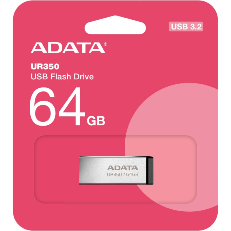 USB флеш накопитель ADATA 64GB UR350 Silver-Black USB 3.2 (UR350-64G-RSR/BK)