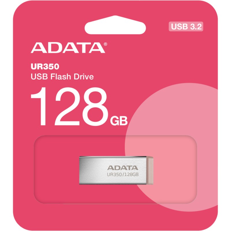 USB флеш накопичувач ADATA 128GB UR350 Silver/Beige USB 3.2 (UR350-128G-RSR/BG)