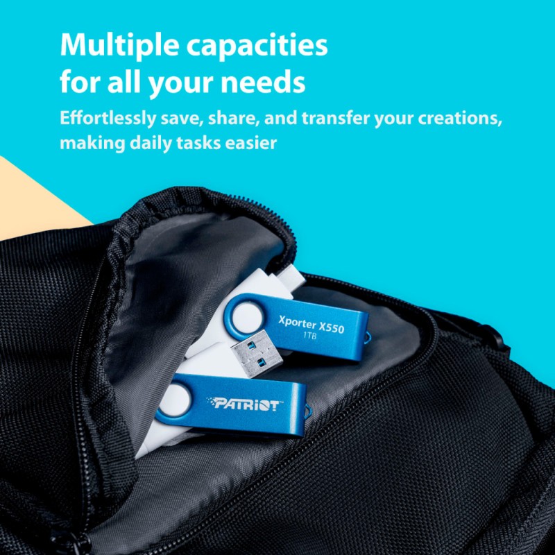 USB флеш накопитель Patriot 64GB Xporter X550 USB 3.2/Type-C (PS64GX550AAD)