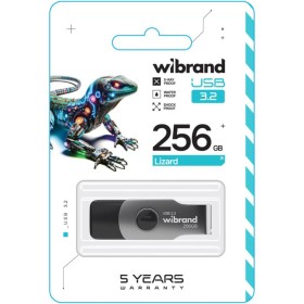 USB флеш накопитель Wibrand 256GB Lizard Black USB 3.2 (WI3.2/LI256P9B)