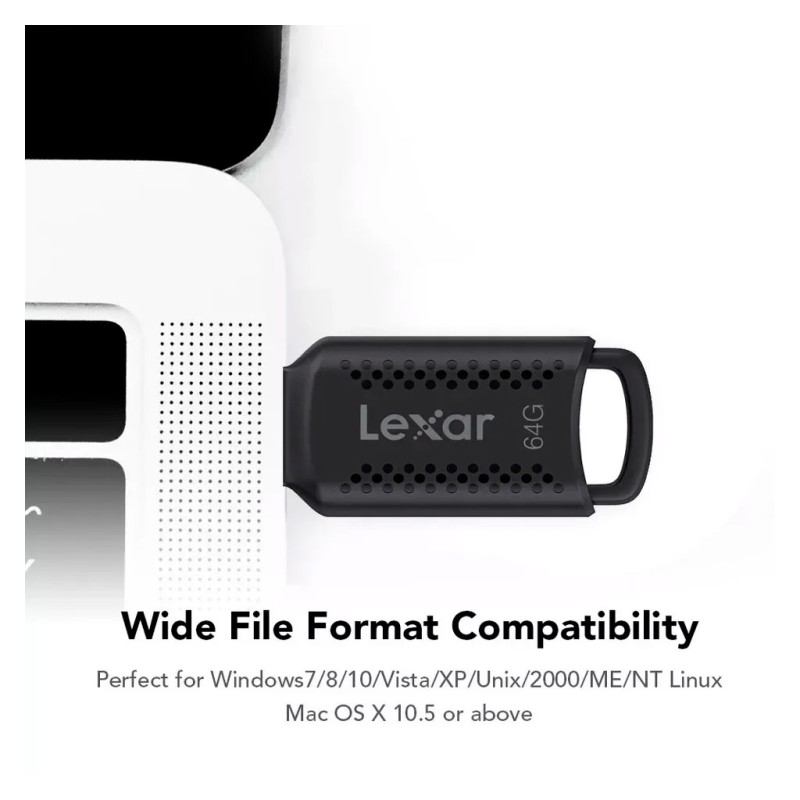 USB флеш накопичувач Lexar 64GB JumpDrive V400 Black USB 3.0 (LJDV400064G-BNBNG)