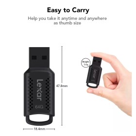 USB флеш накопичувач Lexar 64GB JumpDrive V400 Black USB 3.0 (LJDV400064G-BNBNG)