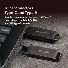 USB флеш накопичувач Patriot 128GB Rage R550 Matte Black USB 3.2/Type-C (PE128GR550DSAD)