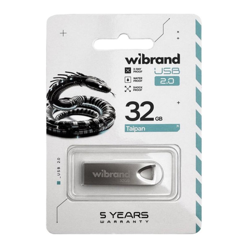 USB флеш накопитель Wibrand 32GB Taipan Silver USB 2.0 (WI2.0/TA32U2S)