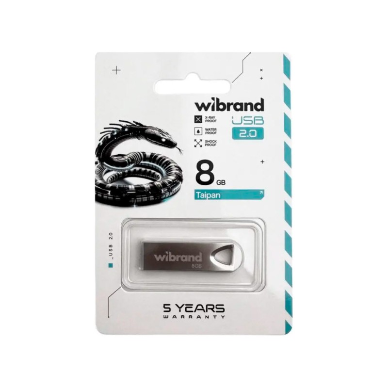 USB флеш накопитель Wibrand 8GB Taipan Silver USB 2.0 (WI2.0/TA8U2S)
