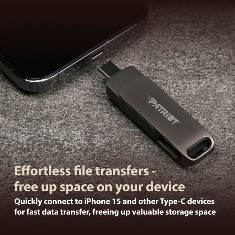 USB флеш накопитель Patriot 64GB Rage R550 Matte Black USB/Type-C 3.2 (PE64GR550DSAD)