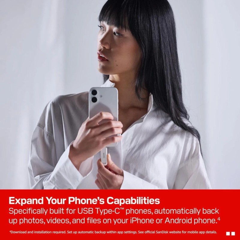 USB флеш накопитель SanDisk 128GB Phone Drive Arctic White Type-C USB 3.2 (SDIXS0N-128G-GN6NE)