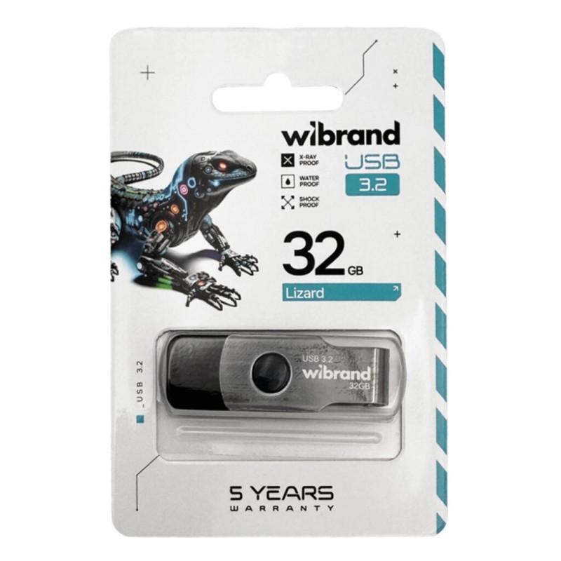 USB флеш накопитель Wibrand 32GB Lizard Black USB 3.2 (WI3.2/LI32P9B)