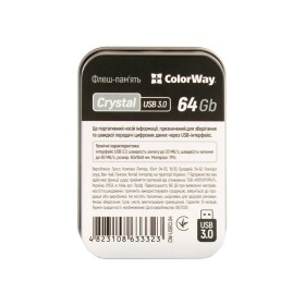 USB флеш накопитель ColorWay 64GB ColorWay Crystal USB 3.0 (CW-USBCL64)