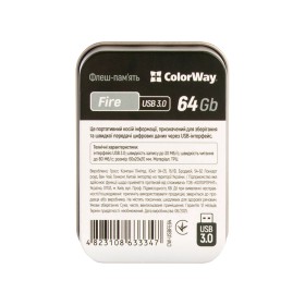 USB флеш накопичувач ColorWay Fire 64 GB USB 3.0 Red (CW-USBFE64)