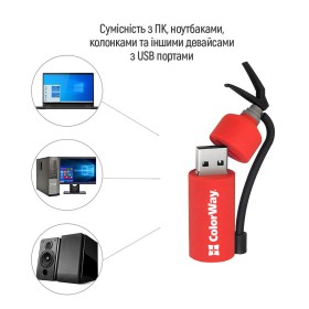 USB флеш накопичувач ColorWay Fire 64 GB USB 3.0 Red (CW-USBFE64)
