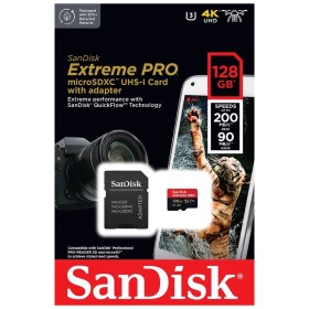 Карта памяти SanDisk 128 GB microSDXC UHS-I U3 Extreme Pro+SD Adapter