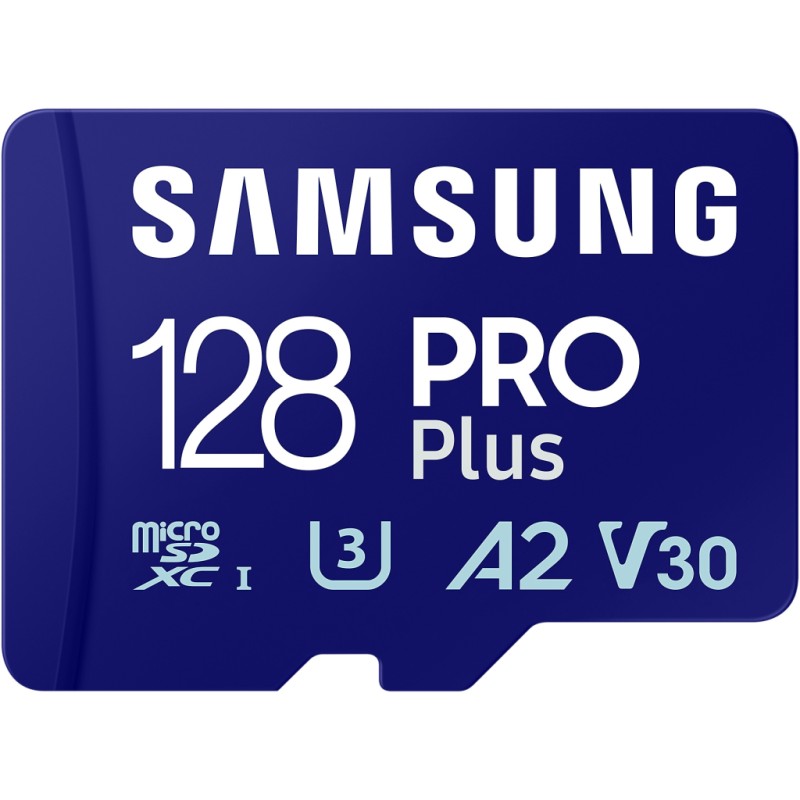 Карта памяти Samsung 128 GB microSDXC Pro Plus UHS-I U3 V30 A2 Class 10 + SD-adapter (MB-MD128SA/EU)
