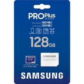 Карта памяти Samsung 128 GB microSDXC Pro Plus UHS-I U3 V30 A2 Class 10 + SD-adapter (MB-MD128SA/EU)