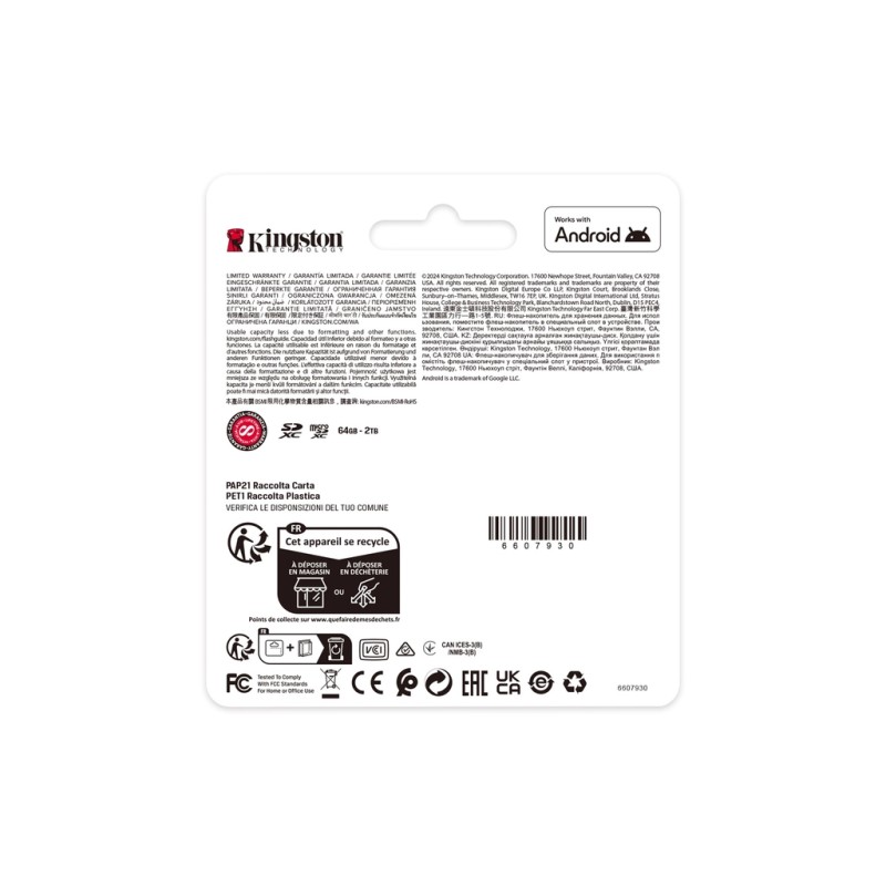 Карта памяти Kingston 64GB SDXC class 10 UHS-I V10 A1 Canvas Select Plus (SDS3/64GB)