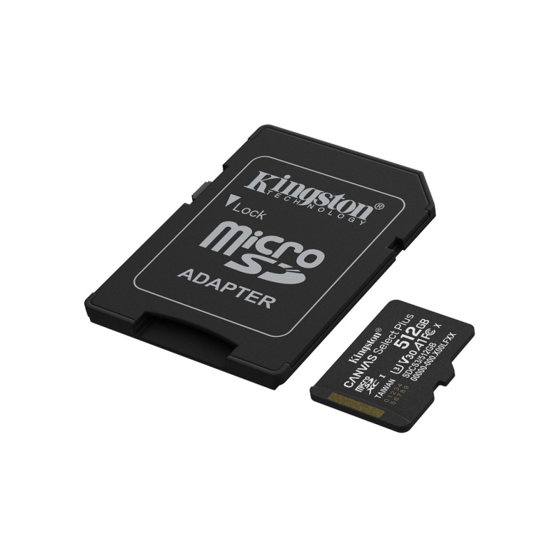 Карта памяти Kingston 512GB microSDXC class 10 UHS-I U3 V30 A1 Canvas Select Plus (SDCS3/512GB)