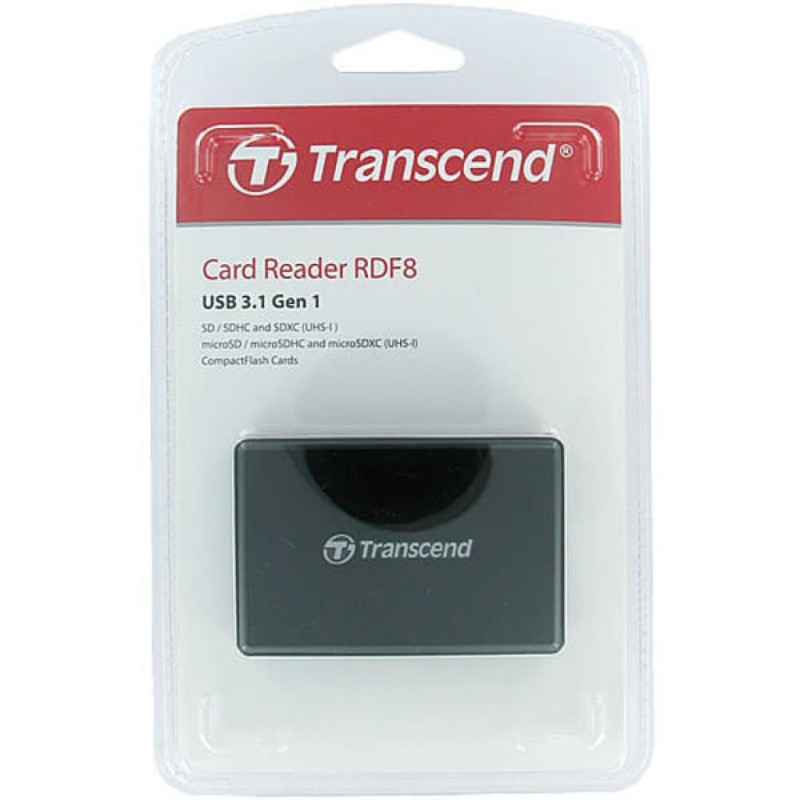 Считыватель флеш-карт Transcend USB 3.1 Black (TS-RDF8K2)