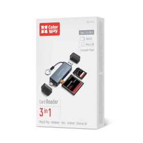 Считыватель флеш-карт ColorWay USB 2.0/USB-C to CF/SD/MicroSD (CW-CR-01)