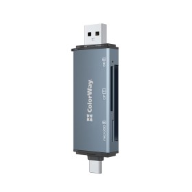 Считыватель флеш-карт ColorWay USB 2.0/USB-C to CF/SD/MicroSD (CW-CR-01)