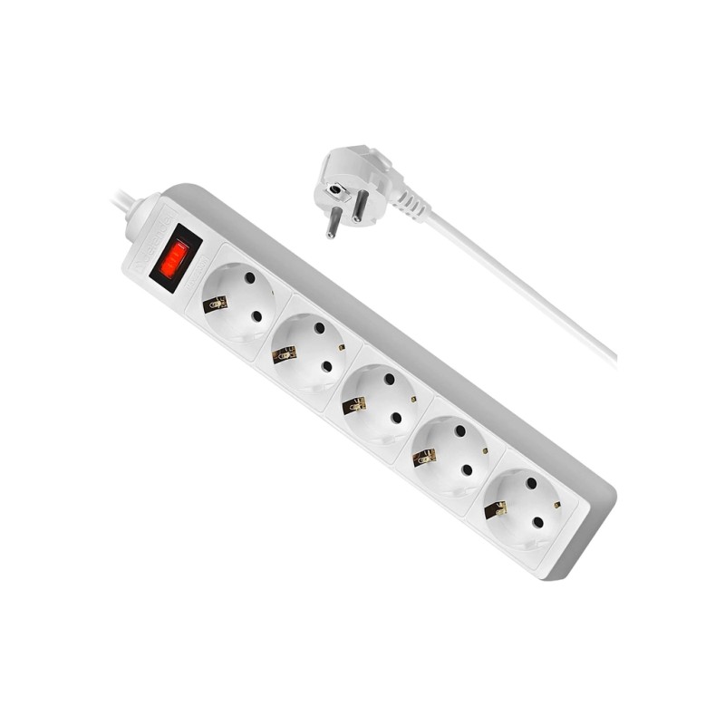 Сетевой фильтр питания Defender ES 1.8m 5 роз. white (99481)