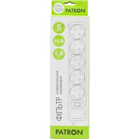 Сетевой фильтр питания Patron 1.8m (SP-1052W), 5 розеток White