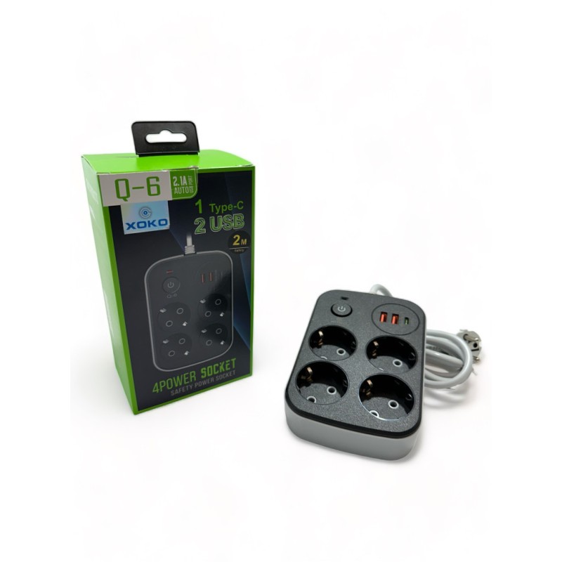 Сетевой фильтр питания XoKo XK-SP-4-2-1-BK