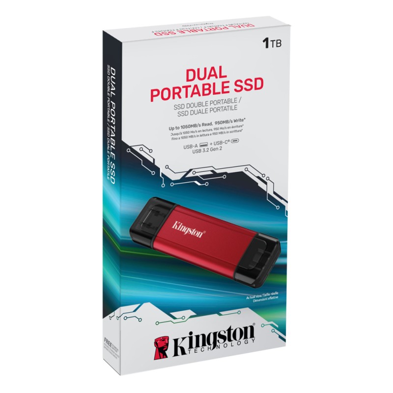 Накопитель SSD USB Type-C 1TB Dual Portable Kingston (SPSD/1TB)