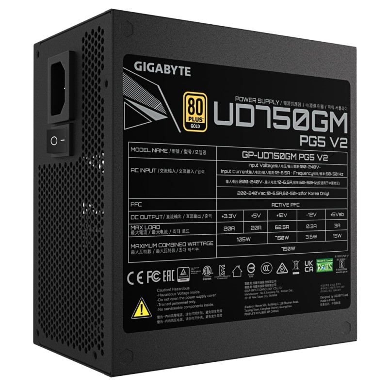 Блок питания GIGABYTE 750W (GP-UD750GM PG5 V2)