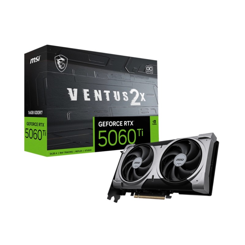 Видеокарта MSI GeForce RTX5060Ti 16Gb VENTUS 2X OC PLUS (RTX 5060 Ti 16G VENTUS 2X OC PLUS)
