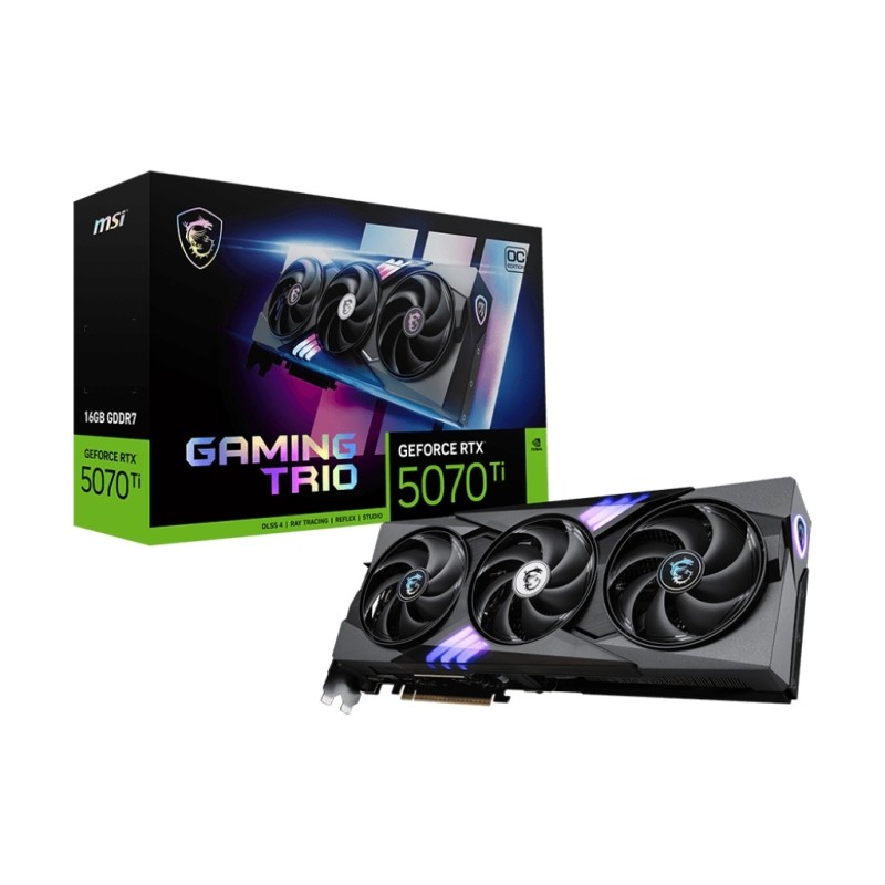 Відеокарта MSI GeForce RTX5070 Ti 16GB GAMING TRIO OC (RTX 5070 Ti 16G GAMING TRIO OC)