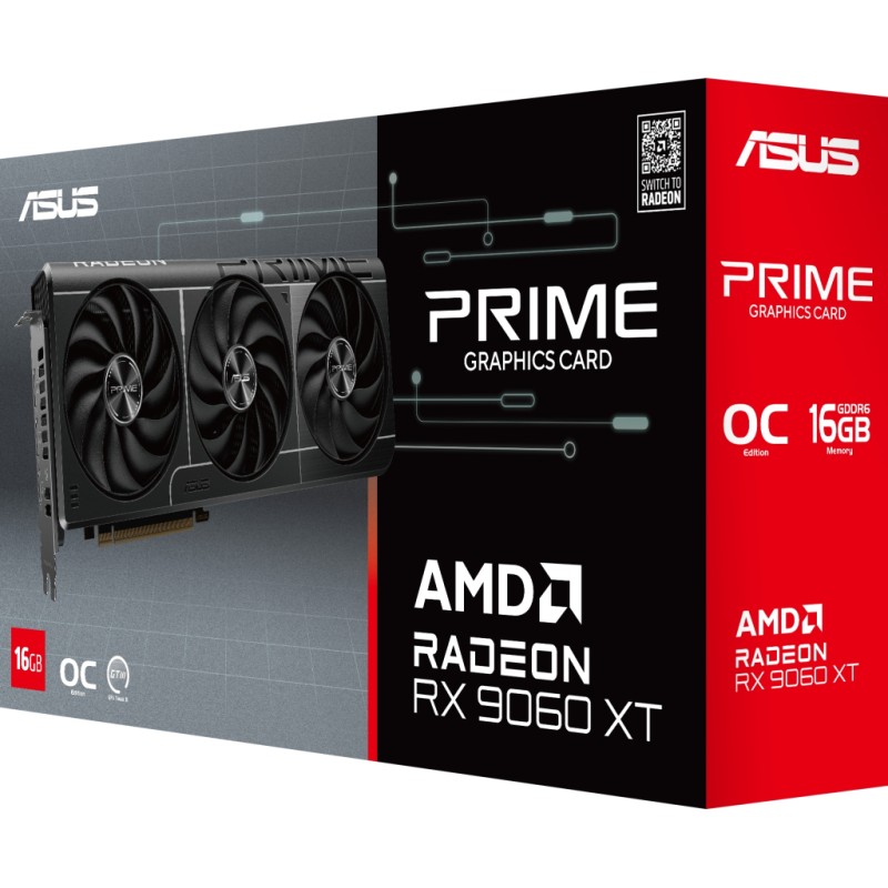Відеокарта ASUS Radeon RX 9060 XT 16Gb PRIME OC (PRIME-RX9060XT-O16G)